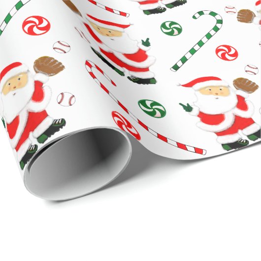 Kerstcadeau honkbal cadeaupapier (Rol Hoek)