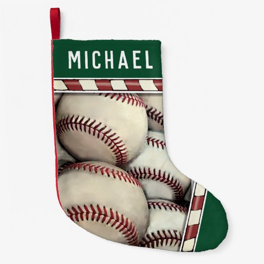 Kerstcadeau honkbal kleine kerstsok (Voorkant)