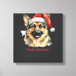 Kerstcadeau-ideeën voor Duitse herdershonden Woof Canvas Afdruk