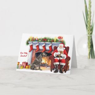 Kerstcadeau Ierse Wolfshond Honden Kerstmis Feestdagen Kaart
