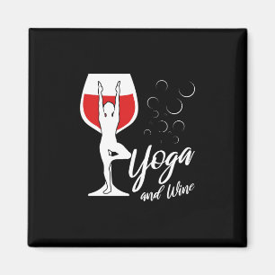 Kerstcadeau   Ik hou van yoga en wijn Magneet
