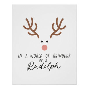 Kerstcadeau in een wereld van rendieren perfect poster