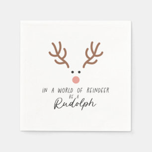 Kerstcadeau in een wereld van rendieren servet