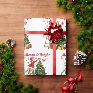 Kerstcadeau in vintage retro-stijl cadeaupapier
