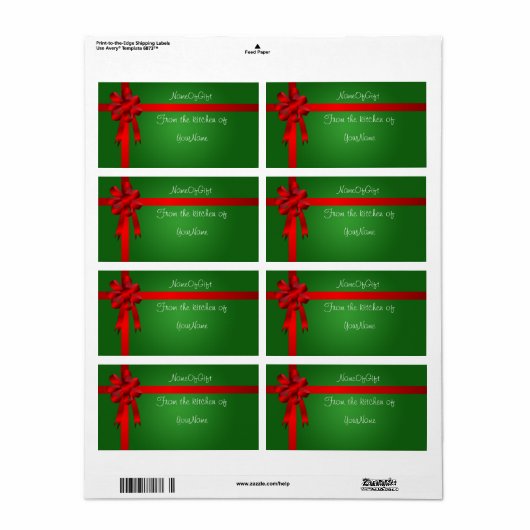 Kerstcadeau inblikken label (Full Sheet)