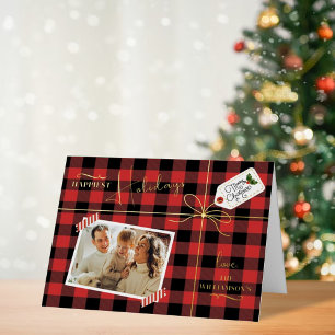Kerstcadeau Ingepakt Met Foto Realistisch Folie Wenskaart