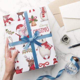 Kerstcadeau Inpakpapier Dieren uit het Bos