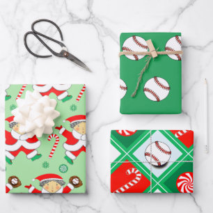 Kerstcadeau Inpakpapier Honkbal Vel