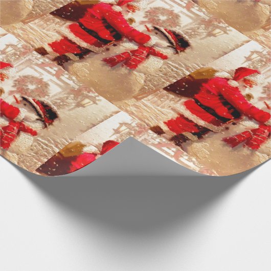 Kerstcadeau inpakpapier met vintage Sint Nicolaas (Hoek)