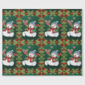 Kerstcadeau Inpakpapier Sneeuwman (Vlak)