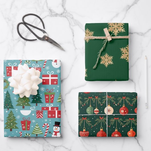 kerstcadeau inpakpapier vel (Voorkant)