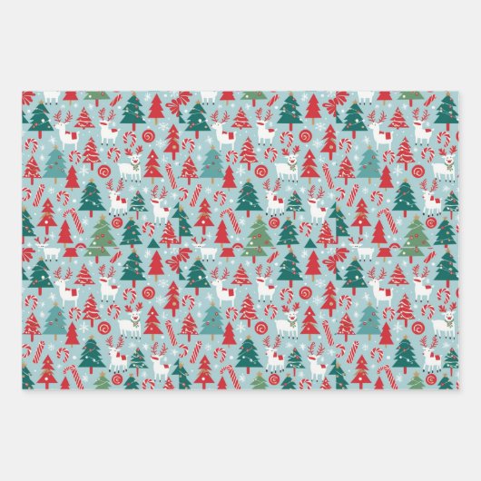 kerstcadeau inpakpapier vel (Voorkant)