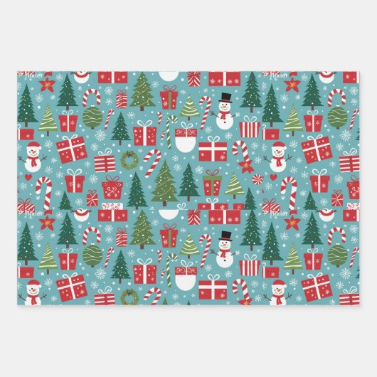 kerstcadeau inpakpapier vel (Voorkant 2)