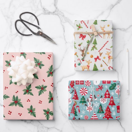 kerstcadeau inpakpapier vel (Voorkant)