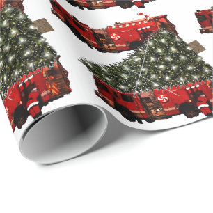 Kerstcadeau inpakpapier voor brandweerlieden