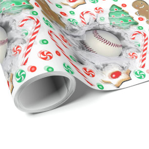 Kerstcadeau Inpakpapier voor honkbal
