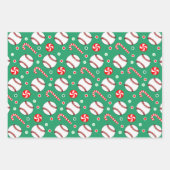 Kerstcadeau Inpakpapier voor honkbal Vel (Voorkant 2)