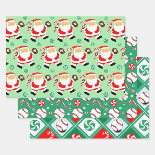 Kerstcadeau Inpakpapier voor honkbal Vel (Set)