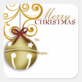 Kerstcadeau Jingle Bell sticker (Voorkant)