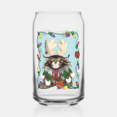 Kerstcadeau Kat Groen Grappig Blikvorm Glas (Voorkant)