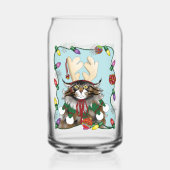Kerstcadeau Kat Groen Grappig Blikvorm Glas (Achterkant)