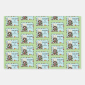 Kerstcadeau Kat Groen Grappig Inpakpapier Vel (Voorkant 3)