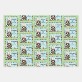 Kerstcadeau Kat Groen Grappig Inpakpapier Vel (Voorkant 2)