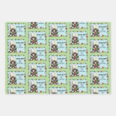 Kerstcadeau Kat Groen Grappig Inpakpapier Vel (Voorkant)