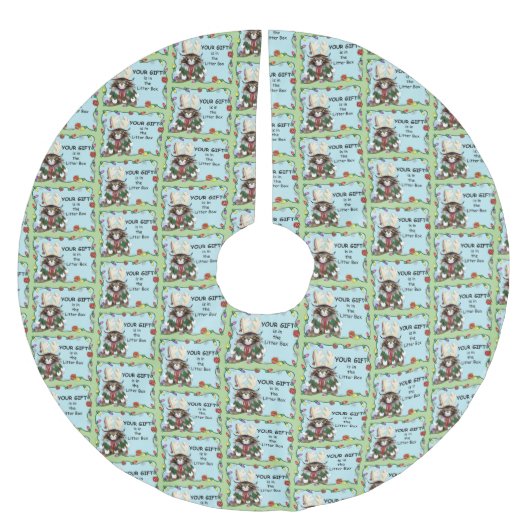 Kerstcadeau Kat Groen Grappig Kerstboom Rok (Voorkant)