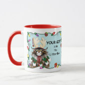 Kerstcadeau Kat Groen Grappig Mok (Links)