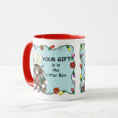 Kerstcadeau Kat Groen Grappig Mok (Voorkant links)