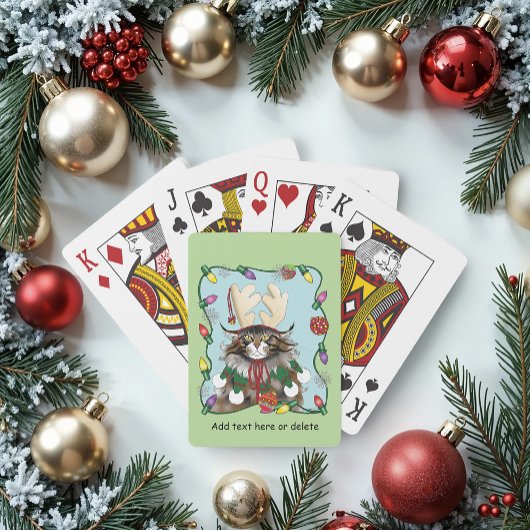 Kerstcadeau Kat Groen Grappig Pokerkaarten