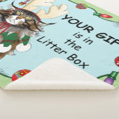 Kerstcadeau Kat Groen Grappig Sherpa Deken (3/4)