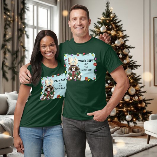 Kerstcadeau Kat Groen Grappig T-shirt