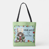 Kerstcadeau Kat Groen Grappig Tote Bag (Achterkant)
