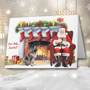 Kerstcadeau Keeshond hond Kerstmis Feestdagen Kaart