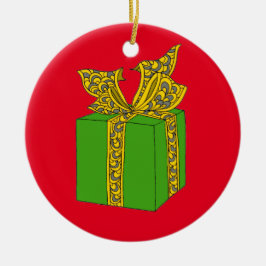 kerstcadeau keramisch ornament