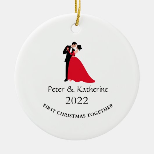 kerstcadeau keramisch sieraadje ornament (Voorkant)