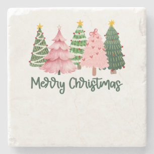 Kerstcadeau Kerstboom Stenen Onderzetter
