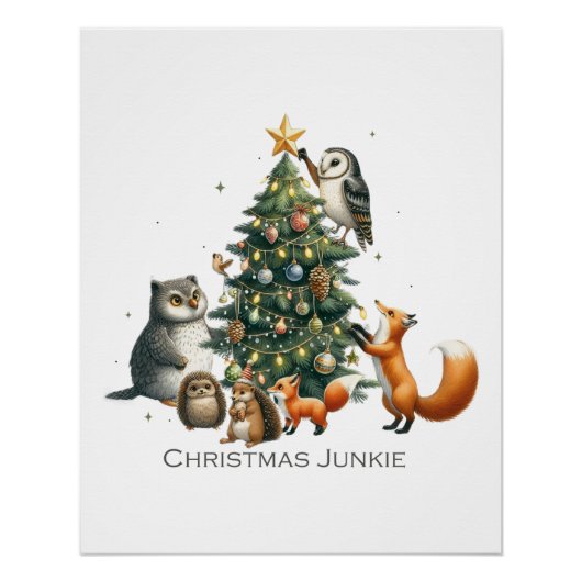 Kerstcadeau Kerstjunkie Perfect Poster (Voorkant)