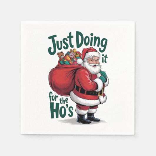 Kerstcadeau Kerstman doet het gewoon Servet (Voorkant)