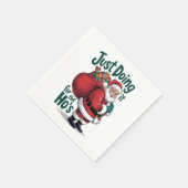 Kerstcadeau Kerstman doet het gewoon Servet (Hoek)