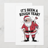 Kerstcadeau Kerstman Het Is Een Moeilijk Jaar Gewe Feestdagenkaart (Voorkant / Achterkant)