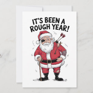 Kerstcadeau Kerstman Het Is Een Moeilijk Jaar Gewe Feestdagenkaart
