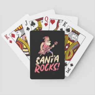 Kerstcadeau Kerstman Speelt Gitaar Pokerkaarten