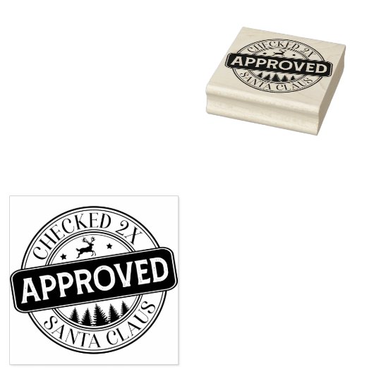 Kerstcadeau Kerstman Twee keer controleren Rubberstempel (Gestempeld)