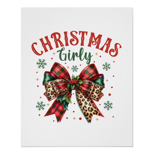 Kerstcadeau Kerstmeisje Perfect Poster (Voorkant)