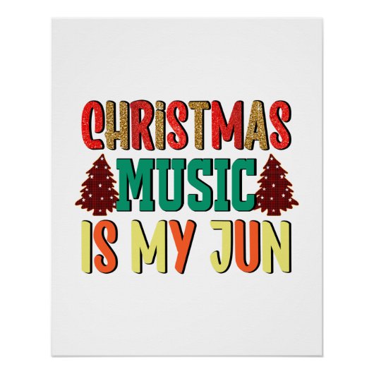 Kerstcadeau | Kerstmuziek is mijn jun Perfect Poster (Voorkant)