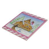 kerstcadeau, keuken, trivet tegeltje (Zijkant)