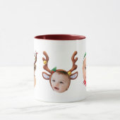 Kerstcadeau Kinderen Grappige Gezichten Donkerrood Mok (Midden)
